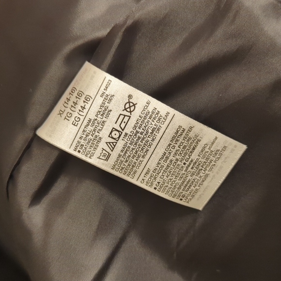 NWT Water-Resistant Gender-Neutral Zip Puffer Jacket for Kids, Night Cover, XL - Picture 3 of 4